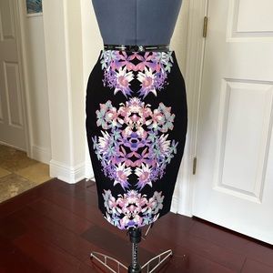 Mossimo Watercolor Flower Pencil Skirt with Pockets
